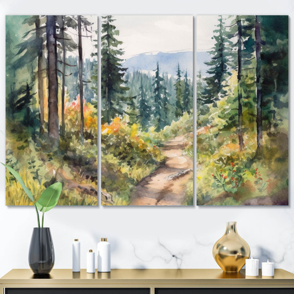 Millwood Pines Little Road In Mountain Landscape X On Canvas 3 Pieces